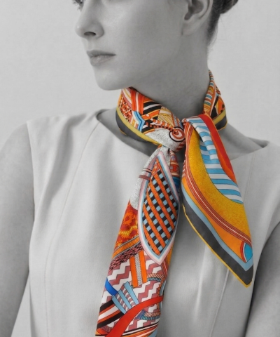 Pattern Silk Scarf